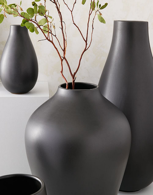 Pure Black Ceramic Vases