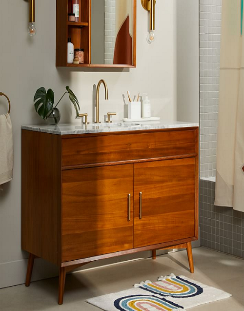 Mid-Century Single Bathroom Vanity (49") - Acorn